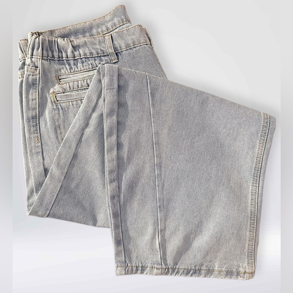 NWT Women’s Wide Leg Banana Jeans Light Wash Blue Size XL - Picture 5 of 8